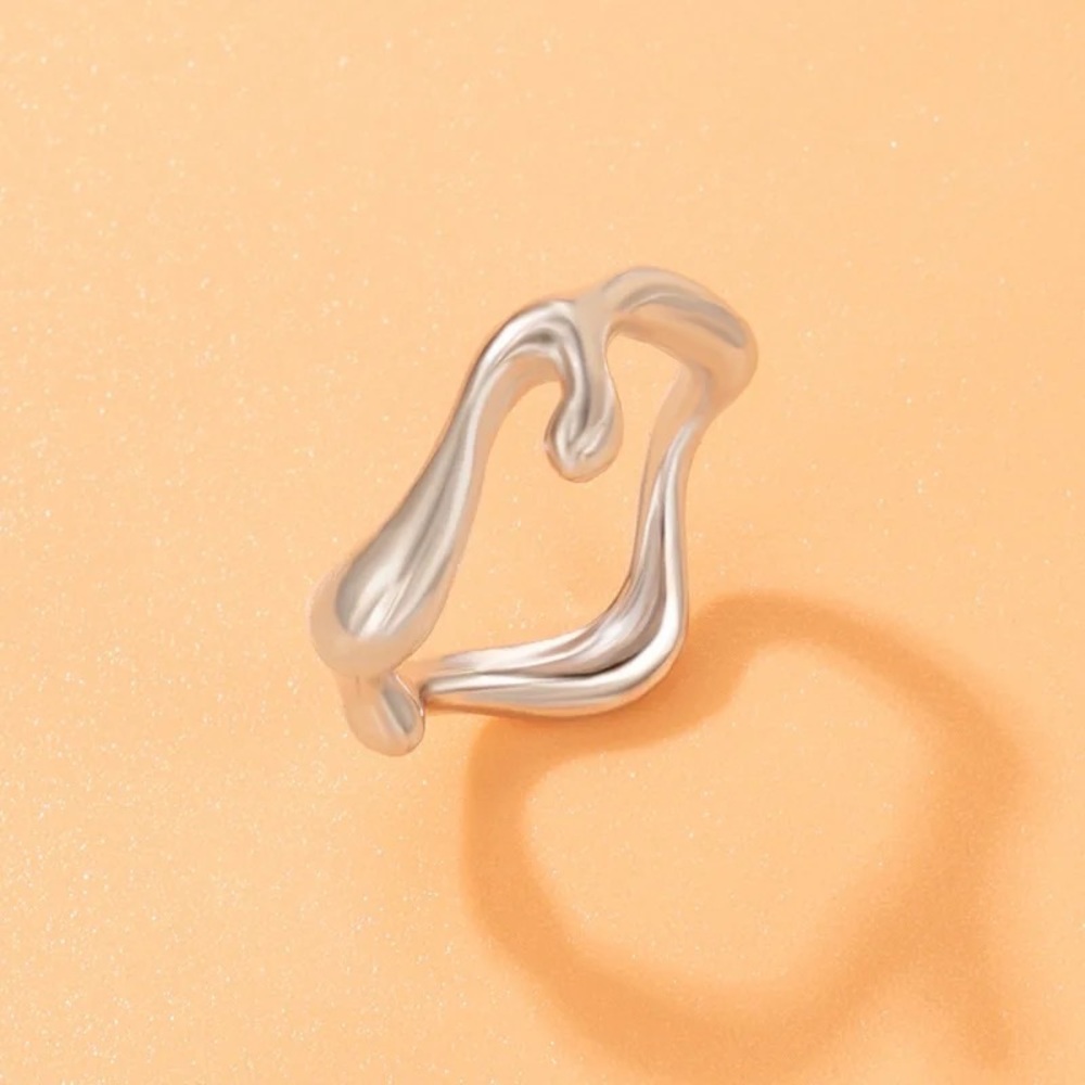 DRIPPING SILVER RINGS | SET OF 4 RINGS - Picture 5 of 6